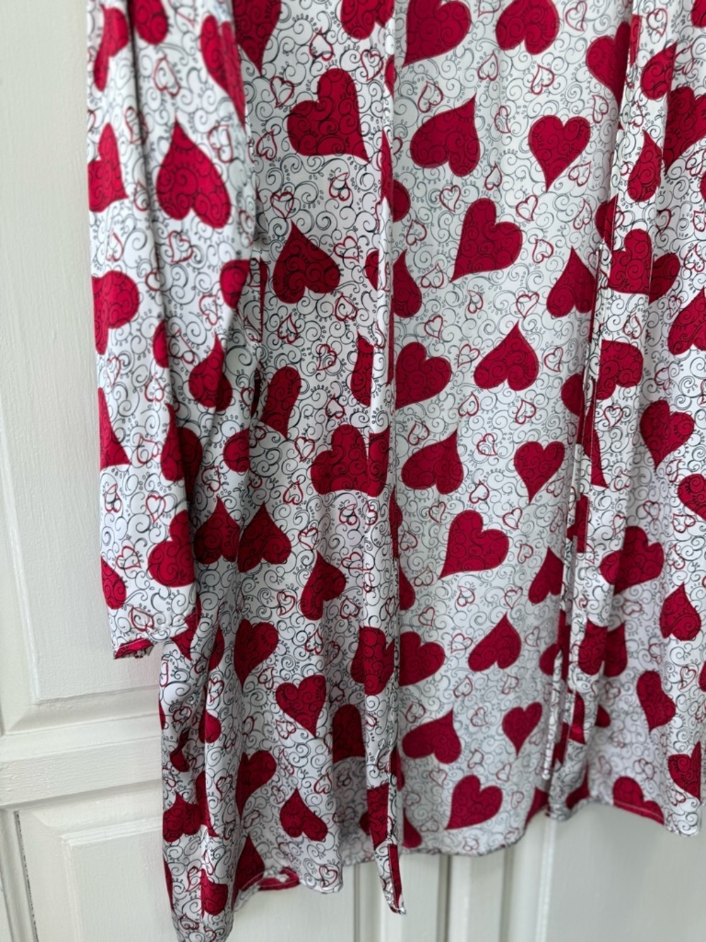 Vintage Victorias Secret gold label 1000% Silk heart pattern robe EUC - Picture 5 of 6